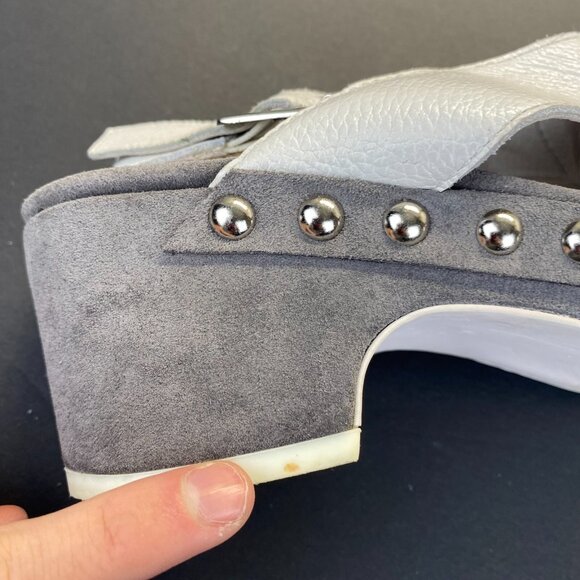 Jeffrey Campbell Genuine Leather Platform/Clogs/Sandals White Size 8.5 M - Picture 15 of 16